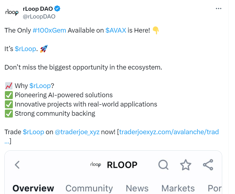 rLoop DAO Tweet