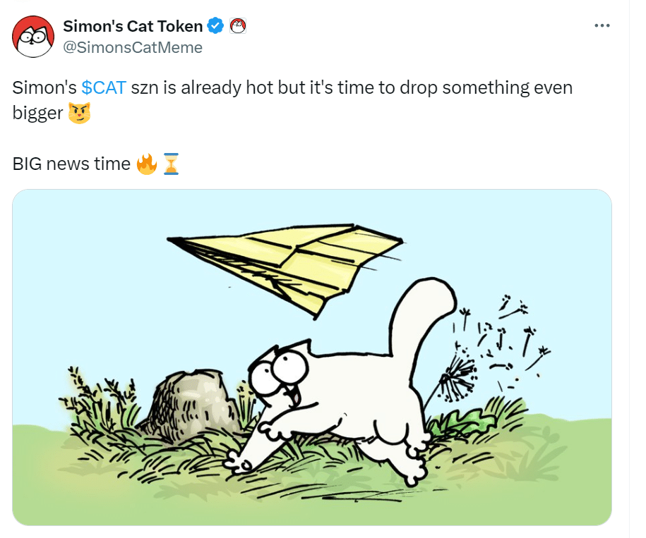 Simon's Cat Tweet