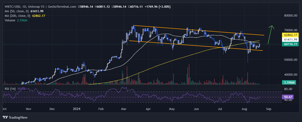 Bitcoin Price Chart Analysis Source: GeckoTerminal.com