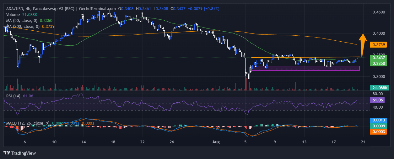 Cardano Price Chart Analysis Source: GeckoTerminal.com