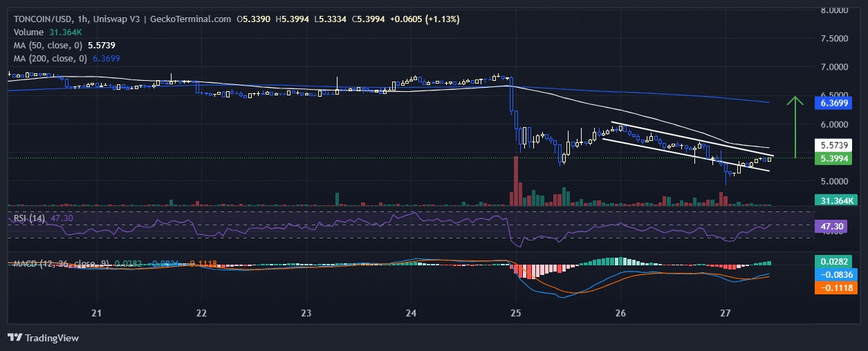 Toncoin Price Chart Analysis Source: GeckoTerminal.com