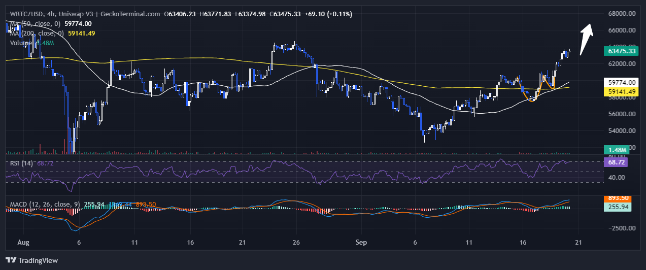 Bitcoin Price Chart Analysis Source: GeckoTerminal.com