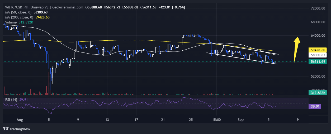 Bitcoin Price Chart Analysis Source: GeckoTerminal.com