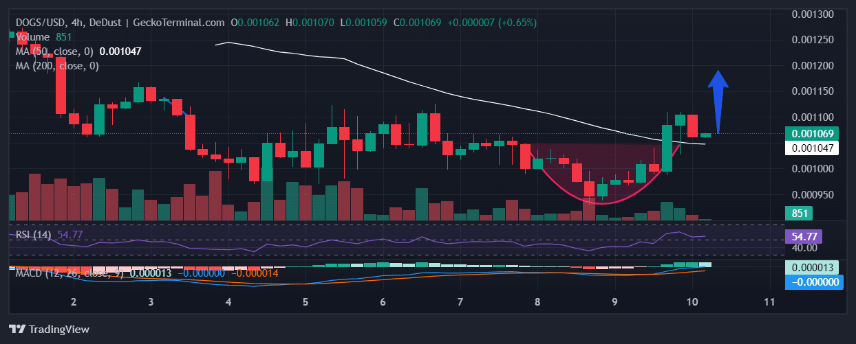 DOGS Price Chart Analysis Source: GeckoTerminal.com