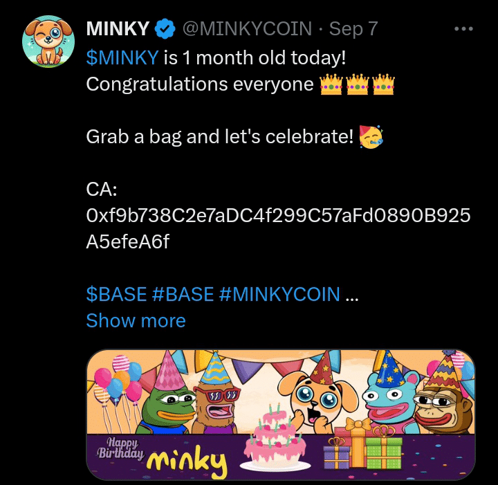 Minky tweet