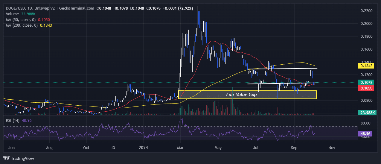 Dogecoin Price Chart Analysis Source: GeckoTerminal.com