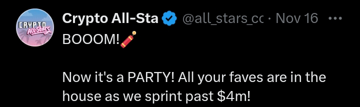 Crypto All-Stars tweet