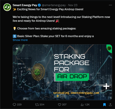 Smart Energy Pay tweet