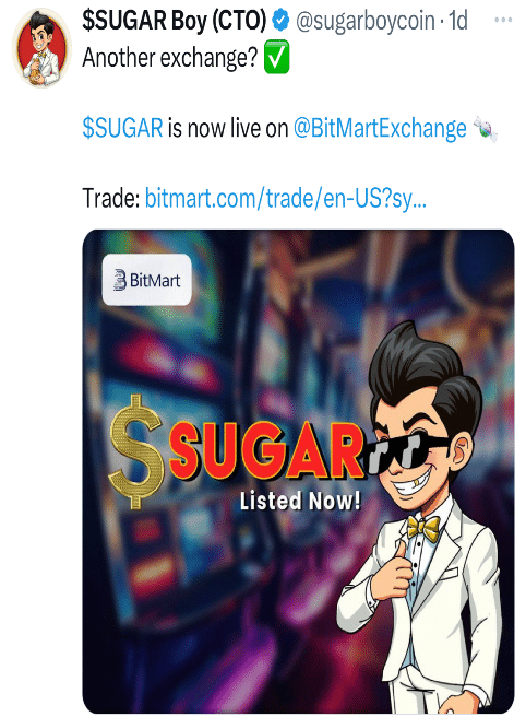 SUGAR Tweet